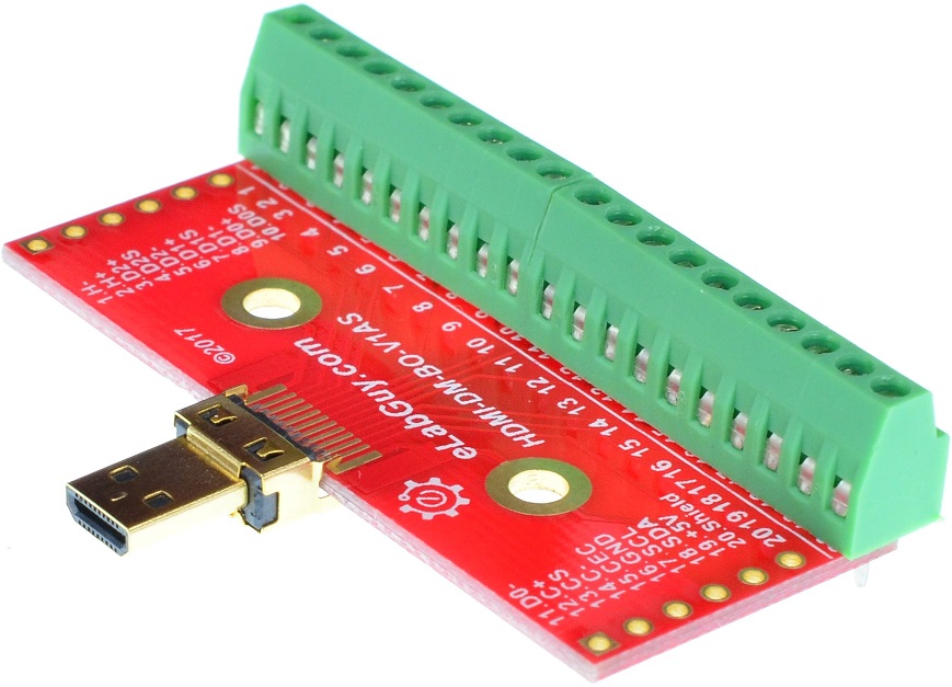 Micro HDMI Type D Male connector Breakout Board